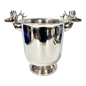 Vintage Silverplated Stag Ice Bucket Wine Champagne Chiller - Lodge Style
