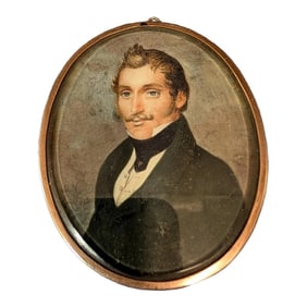 19th Century Miniature Painting of a Gentleman