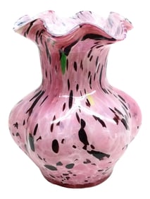 1970s Hand Blown Artisan Glass Bud Vase