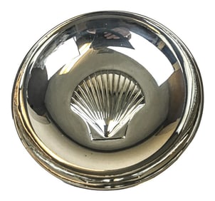 Heavy Silver Plate Trinket Dish With 3d Shell Motif
