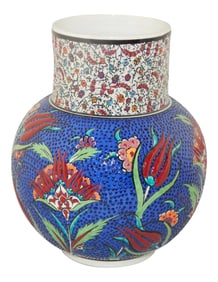 Hand Painted Decorative Turkish Vase With Floral Motifs