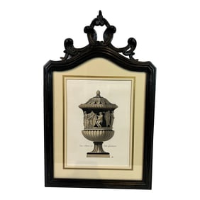 1990s "Vaso Antico Villa Giustiniani" Italian Hand Etched Engraving, Framed