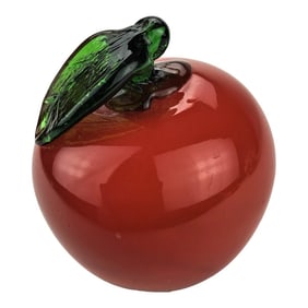 Glass Hand Blown Apple Decorative Ornament