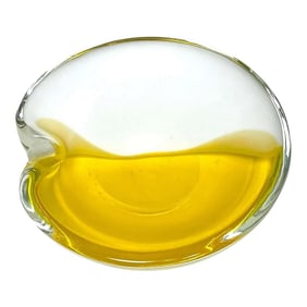 1960s White & Yellow 'Bipartite' Murano Glass Ashtray by Seguso