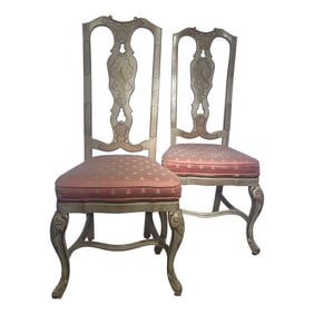 Mid 20th Century Pair of French Style Painted Chairs