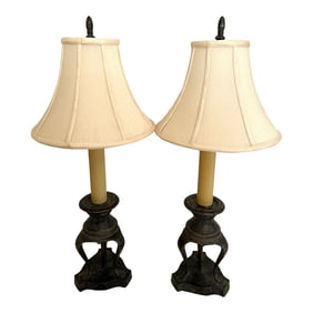 Vintage Metal Candelabra Table Lamps-A Pair