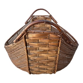 Vintage Woven Rattan/Wicker Gathering Basket