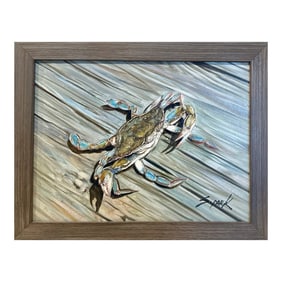 Contemporary Crab Painting by S. Park, Framed