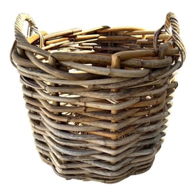 Thick Woven Rattan Handled Basket