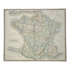 1837 France From Alan Bell's a New General Atlas, London