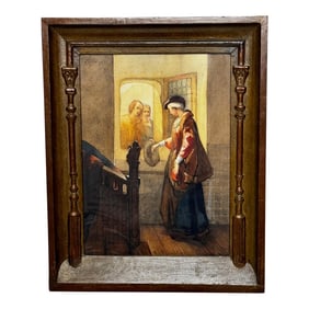 19th Century Painting Tudor Monarch Noble Mary Stuart Queen of Scots by Christoffel Bisschop, Framed