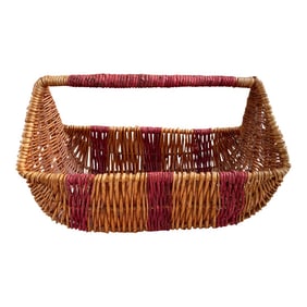 Vintage Rectangle Rattan Basket