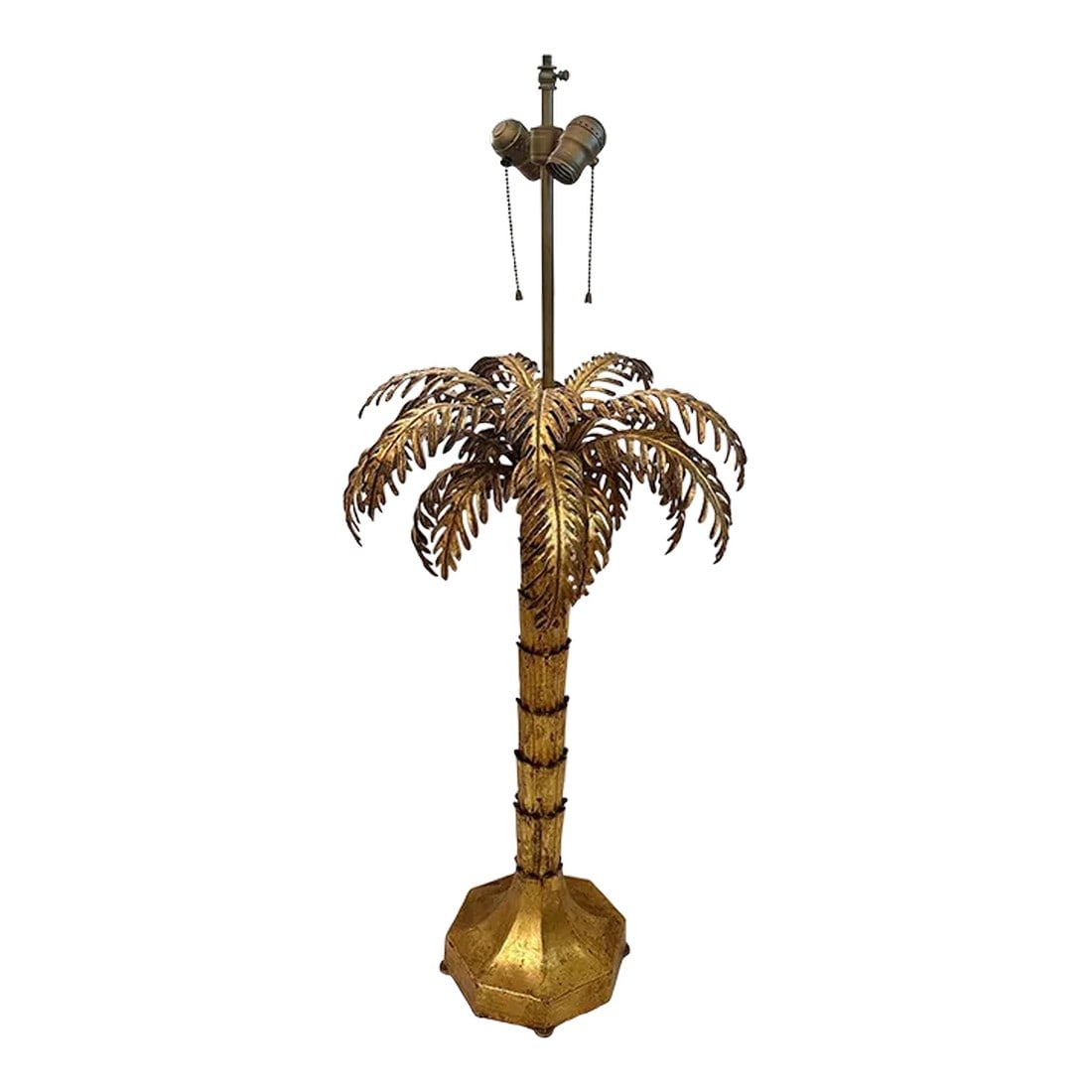 1950's Warren Kessler Gold Gilded Tole Palm Tree Table Lamp (1 of 12)