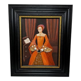 English Oil Painting the Virgin Queen Elizabeth 1st When a Young Princess After William Scrots