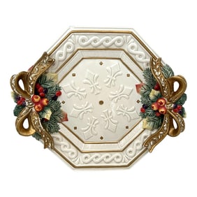 Fitz & Floyd "Snowy Woods Octagonal Serving Platter
