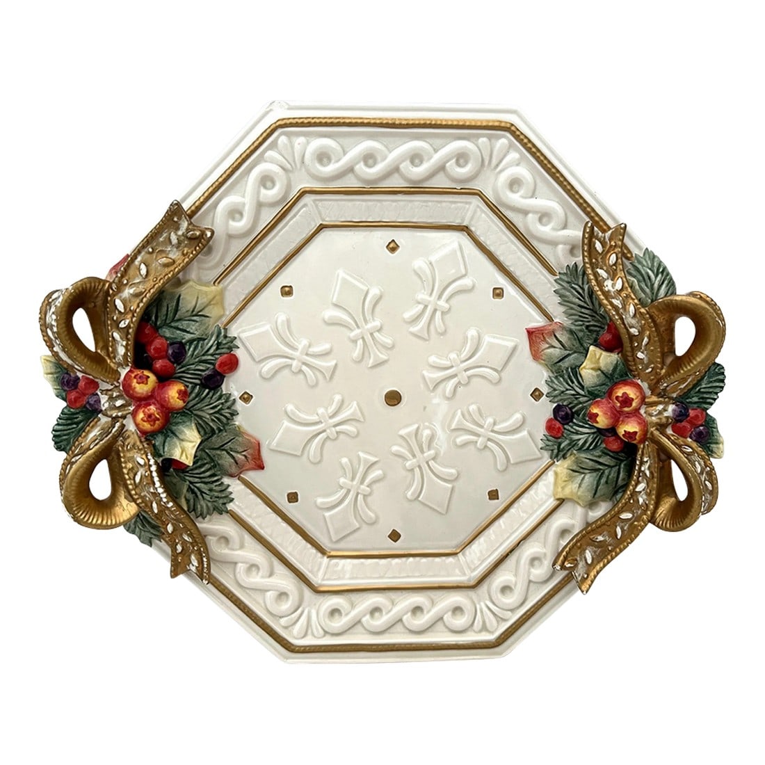 Fitz & Floyd "Snowy Woods Octagonal Serving Platter (1 of 8)