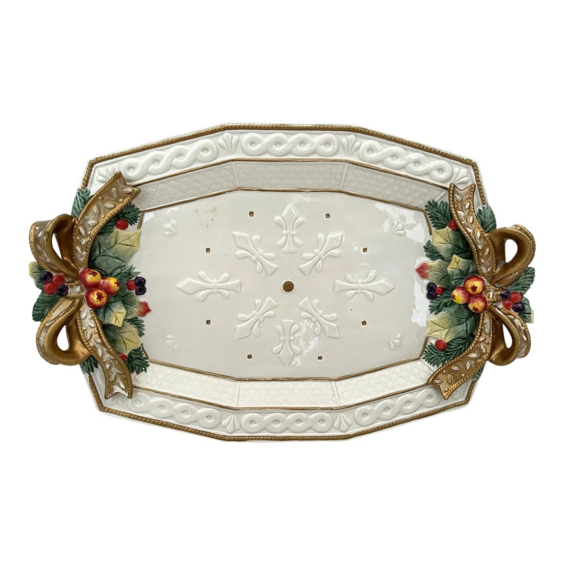 Fitz & Floyd "Snowy Woods" Oval Serving Platter (1 of 6)