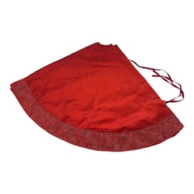 Red Shimmer Hand Beaded Tree Skirt