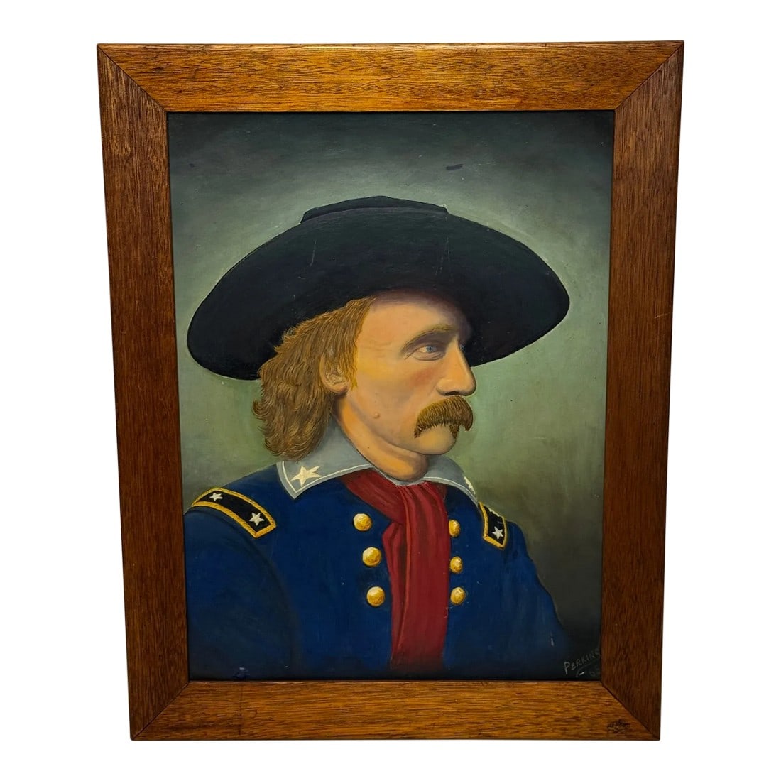 American Oil Painting Civil War Portrait General George Custer 1863 After Benjamin Brady, Framed (1 of 12)