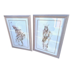 Pair of David Ramos "The Warrior" & "The Feather Dancer" Art Prints