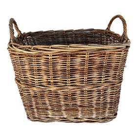 Large Rustic European Wicker Storage Basket