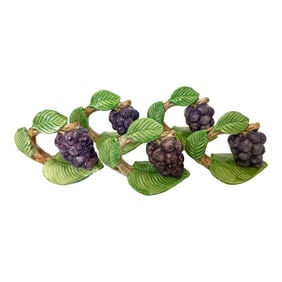 Fitz & Floyd Set of 5 Grape Napkin Rings