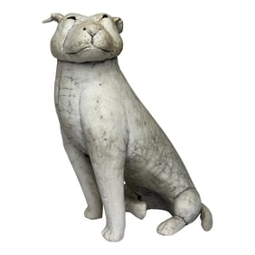 Late 20th Century Studio Pottery American Pitbull Sculpture