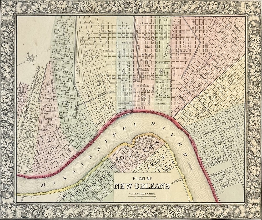 New Orleans, Original Engraving by Samuel Mitchell, 1863 (1 of 4)