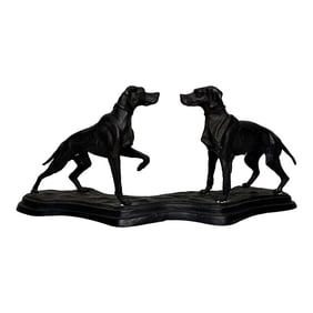 French 19th Century Group Bronze Hunting Hound Dogs Follower of Auguste Nicholas Cain