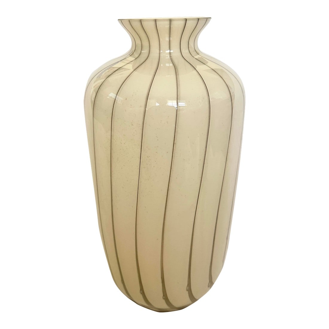 Vintage Striped Uranium Glass Vase (1 of 6)