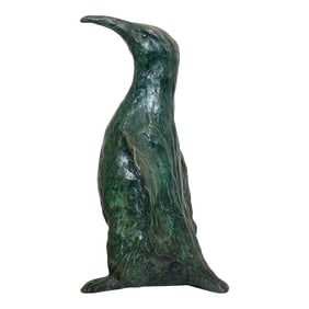 Limited Edition Turquoise Patinated Bronze Penguin Sculpture | After Francisco ZÃºÃ