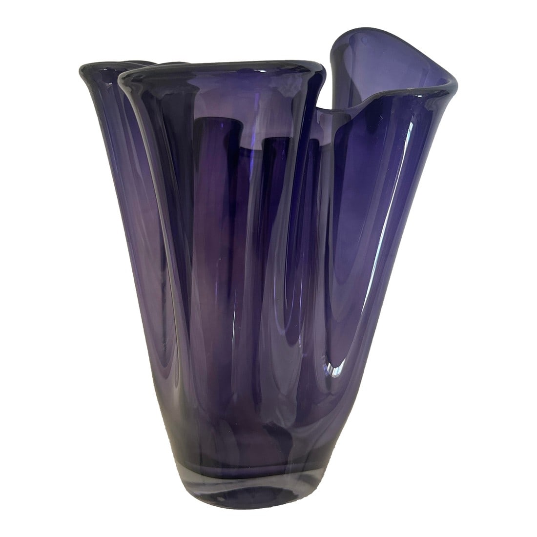 Deep Purple Pleated Handkerchief Vase (1 of 8)