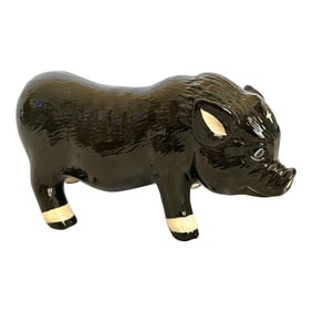 Vintage Sittre Prod. Inc Black Ceramic Pig Figure