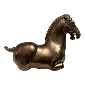 Vintage Faux Bronze Ceramic Horse Figure