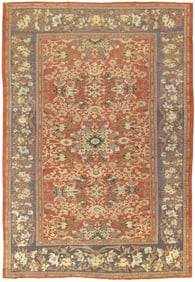 Antique Sultanabad Rust/Purple Rug, 10' 1" X 14' 7"