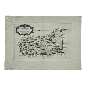 St. Lucia Original Map by Jacques Bellin, 1781