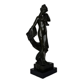 French Art Nouveau Bronze of Purity and Grace La Source an Allegory of Flowing Elegance C1900