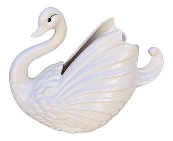 Art Deco Style Ceramic Swan Flower Vase