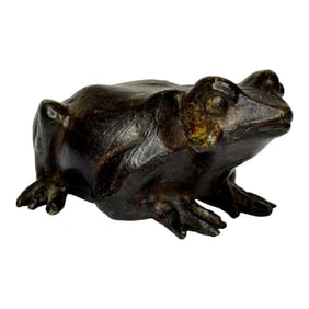 French Animalier Bronze Frog Sculpture c.1850 – Parisian Workshop – Modelled in the
