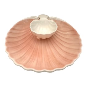 Vintage Fitz & Floyd Clam Shell Chip & Dip Bowl