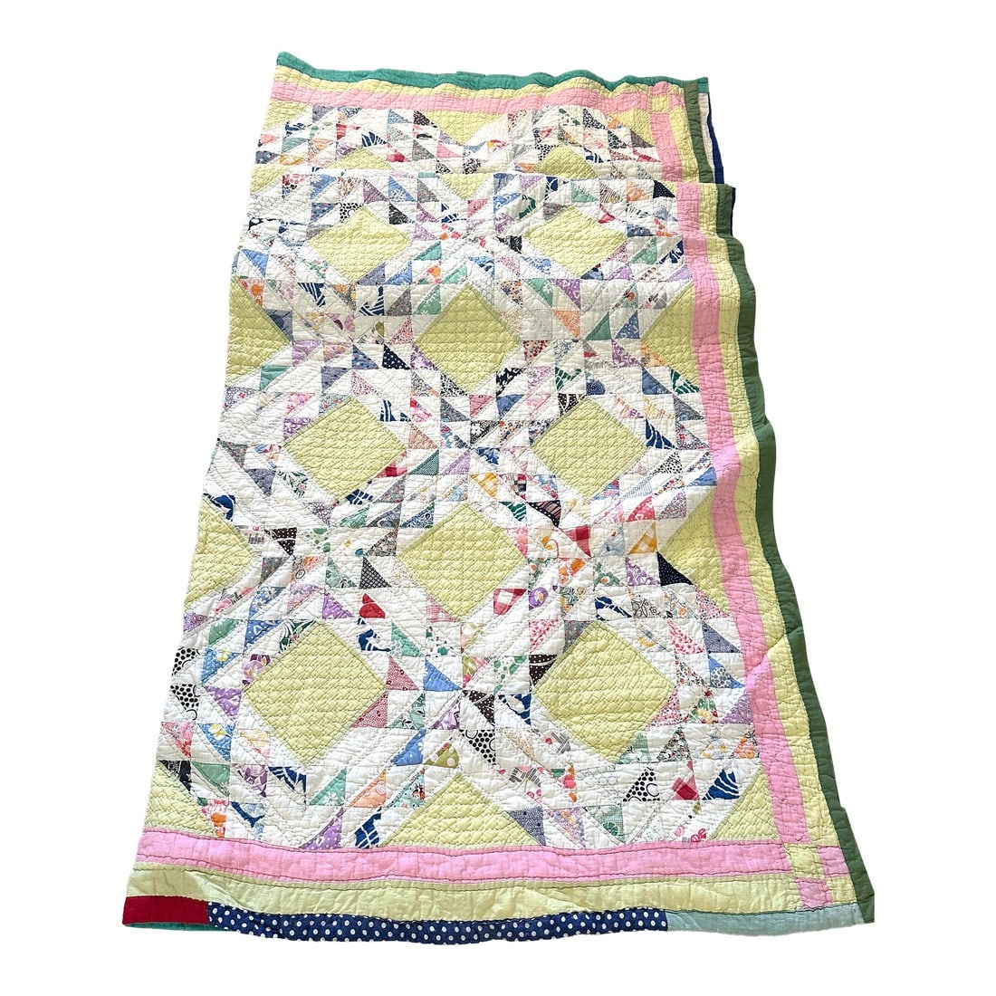 Vintage Hand Made Ocean Waves Pattern Quilt (1 of 7)