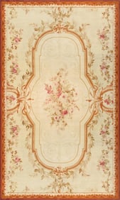 Antique Abusson Beige/Brown Rug, 11' 4" X 19' 0"