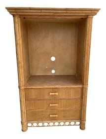 Vintage McGuire Style Boho Chic Armoire