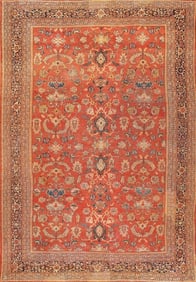 Antique Sultanabad Rust/Navy Rug, 13' 4" X 19' 4"