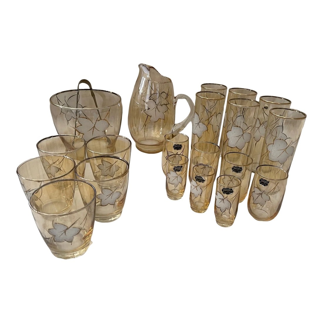 1960's Mid-Century Varzesa Monterrey Glassware 21 Piece Set (1 of 8)