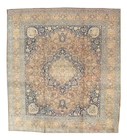 Antique Tabriz Area Rug - 12' 3" X 13' 6"