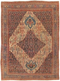 Antique Bidjar Ivory/L.Blue Area Rug - 9'8" X 12'9"