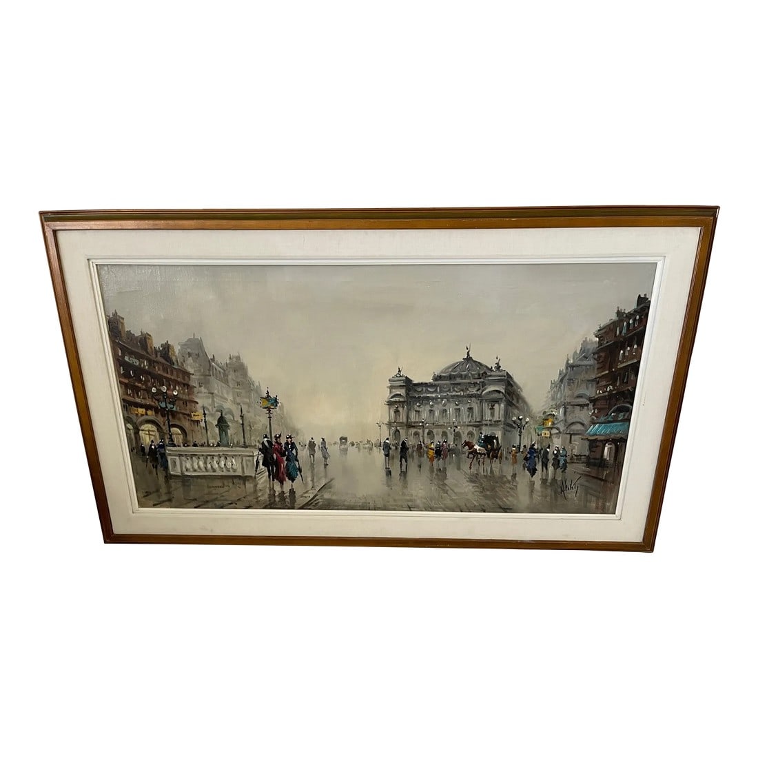 Original Antonio Devity Paris Street Scene Oil on Canvas Painting (1 of 12)