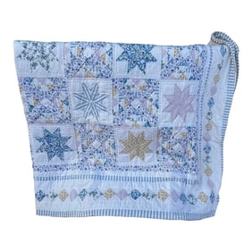 Vintage Pastel Blue/Pink Star Quilt