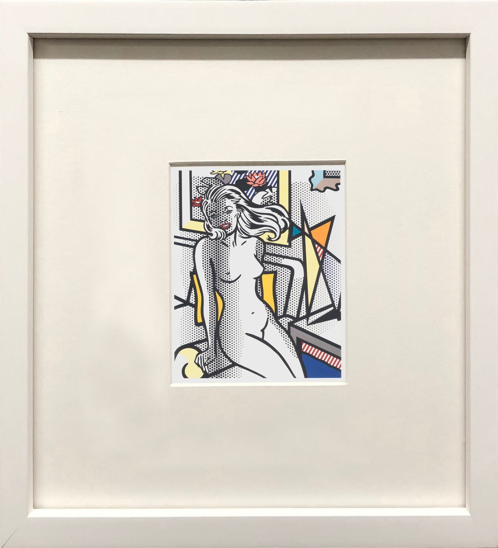Roy Lichtenstein - Figure with Yellow Pillow - 1997 Offset Lithograph 11" x 5": Title: Roy Lichtenstein - Figure with Yellow Pillow - 1997 Offset Lithograph 11" x 5" Artist: Roy Lichtenstein Additional Info: Figure with Yellow Pillow Description: "Figure with Yellow Pillow" by Ro